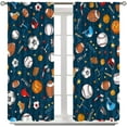 thumbnail image 3 of Kids Bedroom Window Curtains, Basketball Soccer Baseball Sports Theme Teenage Boys Home Living Room Blackout Curtains 42x84in, 3 of 6