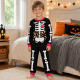 thumbnail image 6 of Boys Halloween Skeleton Pajamas Glow in The Dark Cotton 2 Piece Sleepwear Set Long Sleeve Kids PJs for Toddler Boys 3T, Heart II, 6 of 8