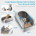 thumbnail image 3 of Caja higiénica para gatos Paulmele, totalmente de acero inoxidable, XL, con tapa, 3 of 8