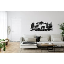 DEKADRON Metal Wall Decor,Metal Moose Art, Metal Mountain Art,Home Decoration,Wall Sign, Metal Wall Art, Interior Decoration, Indoor Outdoor Hangings (*24" W x 10" H / 60x26 cm)