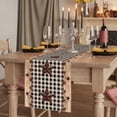thumbnail image 2 of Texas Star Plaid 90 Inch Table Runner, Farmhouse Black Brown Texas Vintage Farmhouse Dresser Scarf Cotton & Linen Tablerunner for Dining/Kitchen Island/Holiday Party Décor 13" x 90", 2 of 9