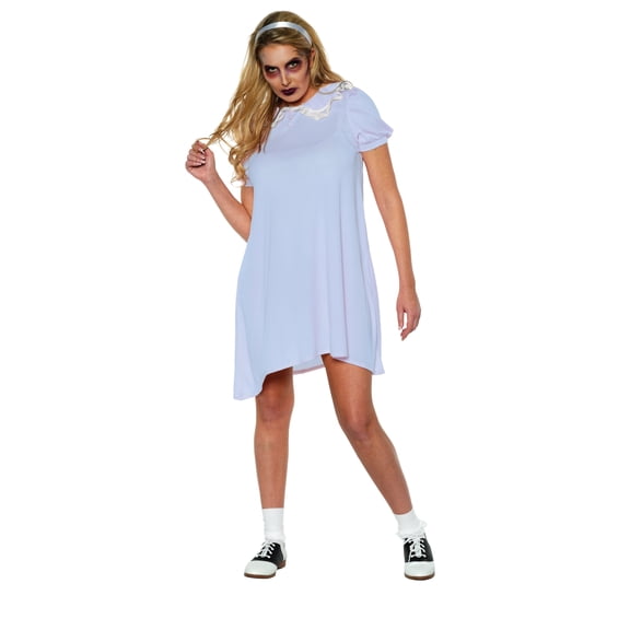 Underwraps Womens Babydoll Costume - Creepy Doll Mini Dress Costume White, Halloween Dress Up for Women, Cosplay Outfit