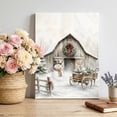 thumbnail image 2 of Canvas Wall Art, Farmhouse Christmas Framed Canvas Prints for Hallway Living Room, Xmas Tree Barn Snowman Winter Rustic Extra Large Gallery Wrapped Wall Decor for Home Office, Gifts, 20"x30", 2 of 9