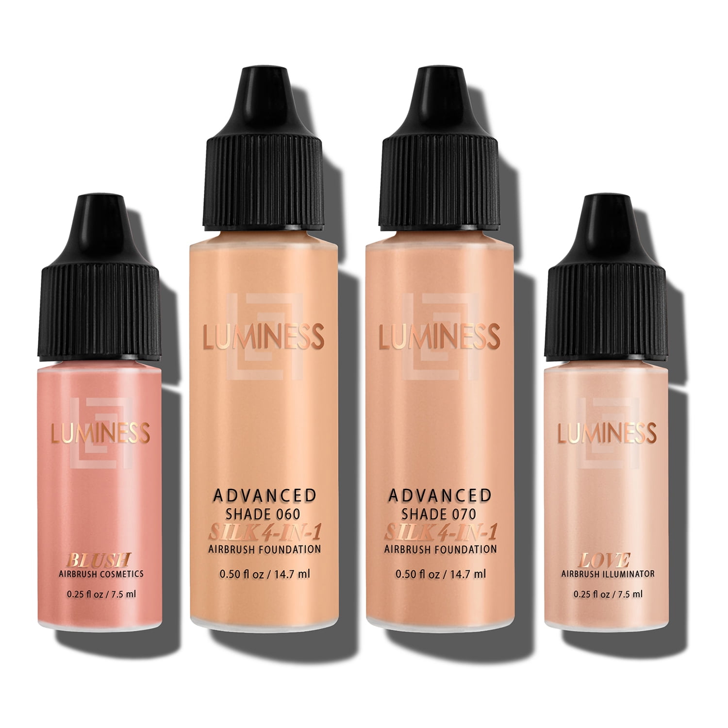 LUMINESS Airbrush Silk 4in1 Foundation Makeup Starter Kit 2 Airbrush