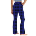 thumbnail image 5 of SGFCWSX Girls Yoga Pants Fashion Plaid Print High Waist Legging Pants Straight Leg Winter Soft Leggings Blue Size 8 Years, 5 of 9