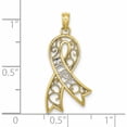 thumbnail image 2 of 10K Yellow With Rhodium Filigree Ribbon Hope Charm (28.15 X 14) Made In United States 10k9480, 2 of 5