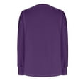 thumbnail image 6 of Long Sleeve Shirts for Women Sawvnm Women's Fashion Solid Color Plus Size Round Neck Chest Pleated Loose Casual Pullover Long Sleeved Shirt Top blouse Fall Clothes Fashion Purple 5XL, 6 of 8