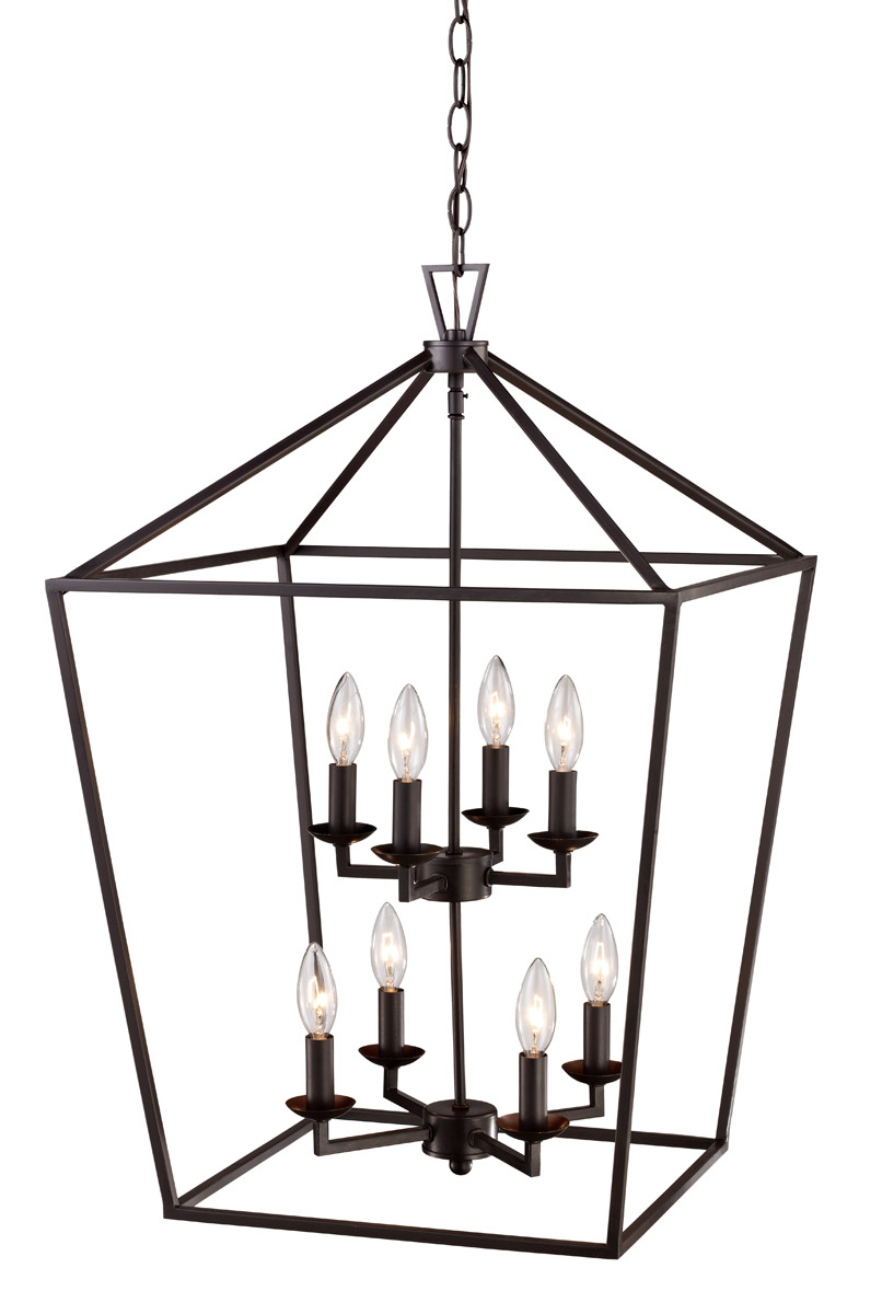 Pendants 8 Light Fixture With Rubbed Oil Bronze Finish Candelabra Base