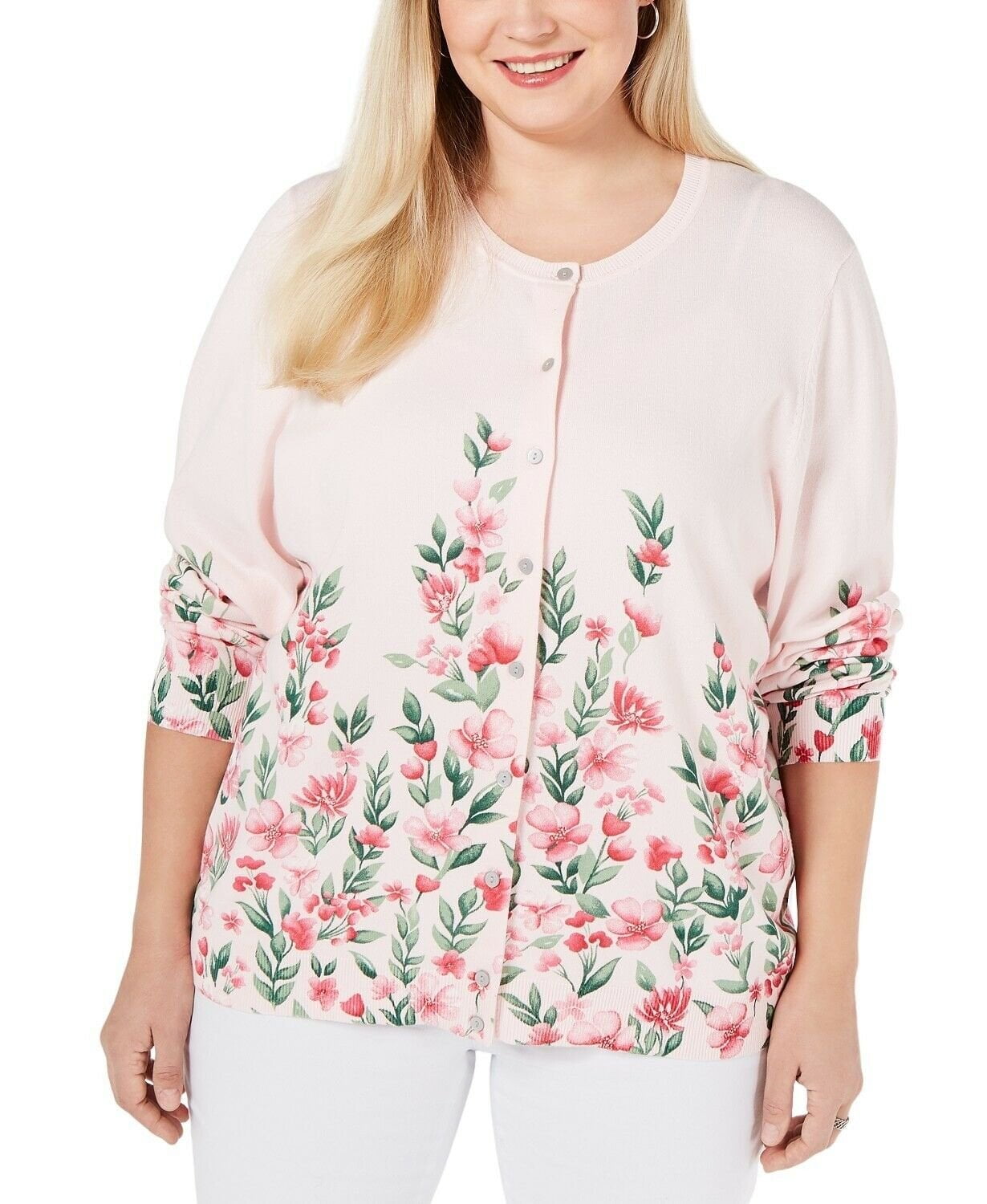 Karen Scott Floral Button Front 
