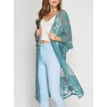 thumbnail image 3 of Txlixc Cardigan de playa casual para mujeres, 3 / 4 mangas bordadas transparentes Txlixc moda, 3 of 6