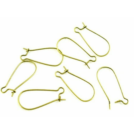 Fish Hook Ear Wire Findings - 300 Earwires Gold Plated Alloy Ear Wire Kidney Hooks 5/8 X 1-1/2 Inch 15 X 35mm Earring Findings 150 Pair