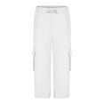 thumbnail image 4 of YSDESH Men Casual Solid Elastic Waist Capris Pants with Pocket for Outdoor Sports and Daily Wear Comfortable Lightweight Breathable Short Pants(White,L), 4 of 6