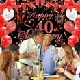thumbnail image 5 of 40th Anniversary Decorations Red Black Happy Banner Ruby Wedding for Anniversary, Party 72.8x43.3 inches, 5 of 7