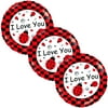 3 pc Ladybug I Love You Checkerboard Happy Valentines Day Balloon Bouquet Kiss