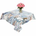 thumbnail image 2 of Thanksgiving Table Cloth Waterproof Tablecloths, Coastal Starfish Coral Shell Pumpkin Tablecloth Dining Table Cover for Kitchen Party Tabletop Outdoor, Square Tablecloth 60x60 Inch, 2 of 9