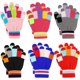 thumbnail image 1 of Guantes de invierno para niños, guantes de rayas de colores, guantes mágicos de dedos completos, guantes cálidos elásticos para niños y niñas, unisex, de 5 a 10 años, 6 pares, 1 of 5