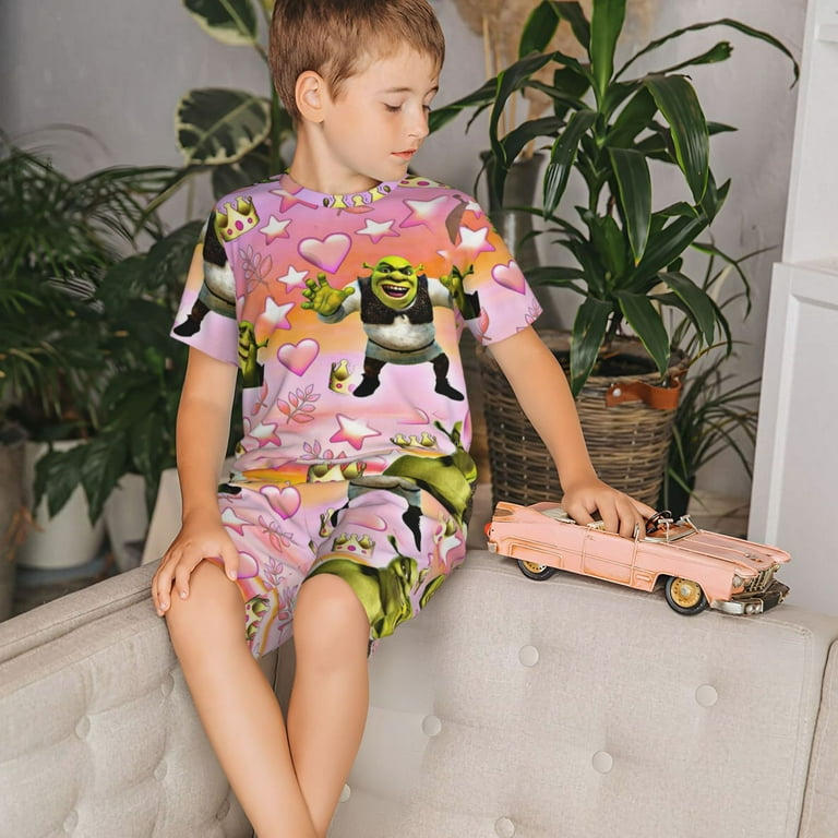 Kids Shrek Pajamas Set Cartoon Shirts And Short Set Summer Pajama Pants Set For Boys Girls Walmart