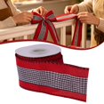 thumbnail image 2 of 5 Yards Christmas Wired Ribbon,Christmas Wired Edge Ribbons,2.48 inch Wide Christmas Wired Edge Decoration Ribbon,Burlap Wrapping Ribbon for Holiday Craft Wedding Decoration Wreaths Bow,Z-Red, 2 of 8