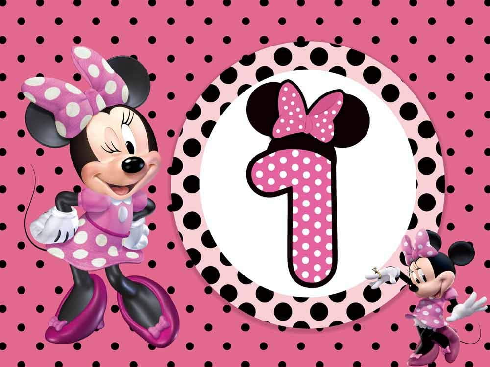 Minnie Mouse 1st Birthday Party Supplies Banner Birthday Backdrop Princess  Girls Banner Background Photo Studio Celebration Party Banner Prop Photo  Booth 7x5Ft 