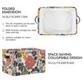 thumbnail image 2 of Yayeee 2 Pack Canvas Storage Basket with Handles for Shelves Fabric Bins Closet Organizer, Red Flowers Pattern, 2 of 8