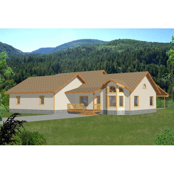 001-3029: Ranch Craftsman 3 Bed, 2 Bath Luxury Home Plan, 2056 Sq Ft: Full Blueprints with License to Build by Home Plan Marketplace - Lesuto