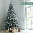 ANOTHERME 9ft Pine Christmas Tree Prelit, Flocked Christmas Tree with