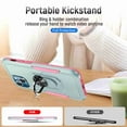 thumbnail image 5 of Dteck for iPhone 13 Mini Case with Ring Stand Cover,Hybrid Shockproof Impact-Resistant Bumpers Protective with Built-in Ring Stand Ring Kickstand for Apple iPhone 13 Mini (Green+Pink), 5 of 8