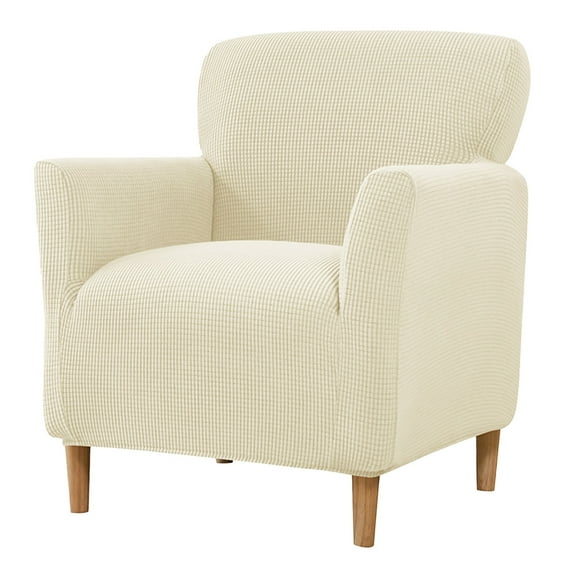 Stretch Mid Century Modern Armchair Slipcover 1-Piece Jacquard Accent Chair Covers with Arms Soft Waterproof Chair Slipcovers for Living Room Furniture Protector Office Reception Reading-Style 1