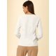 thumbnail image 5 of Allegra K Blusa de manga larga con cuello en V y ribete de encaje informal para mujer blanco XL, 5 of 6