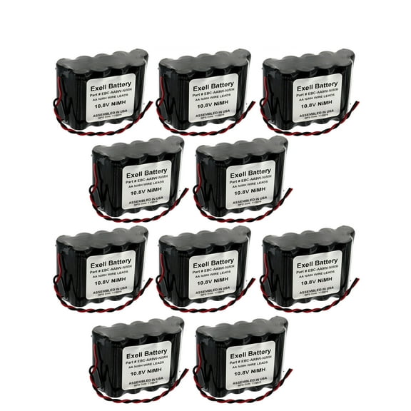 10pc Exell 10.8V 2200mAh NiMH Custom Battery Pack w/ Wire Leads