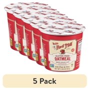 (5 pack) Bob's Red Mill Non-GMO Gluten Free Apple Pieces and Cinnamon Oatmeal with Flax & Chia 2.36 oz Microwavable Cup