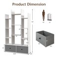 thumbnail image 3 of Costway Modern Bookshelf Rustic Wooden Shelf Organizer with 2 Non-woven Fabric Drawer, 3 of 10