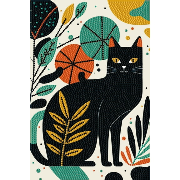 Diamond Dotz Boho Cat Diamond Painting Kits for Adults - Cat Diamond Art Kits a Relaxing Creative Craft Kit with Dotz Gems 11.8x7.9