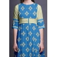 thumbnail image 5 of Bimba Blue Floral Block Printed Women Anarkali Dresses Long Indian Kurtis Ethnic Kurta Dress-XSmall, 5 of 6