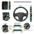 thumbnail image 3 of Jeiento Aztec Eagle Cow Print 15 Pcs Car Front and Back Seat Cover Steering Wheel Cover Seatbelt Strap Cover Garbage Can Southwest Aztec Rear View Mirror Protection Keychain for SUV/Sedan/Truck, 3 of 6