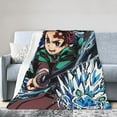 thumbnail image 2 of Demon Slayer Bed Blanket Air Conditioner Quilt Ultra Soft Flannel Blanket All Season Fuzzy Blanket Reversible Fluffy Plush Blanket 40"X30", 2 of 8