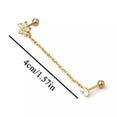 thumbnail image 4 of GKNET Double Lobe Piercing Earring Chain Studs For Two Holes Silver Golden Pin Jewelry-1 silver, 4 of 9