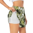 thumbnail image 1 of Balery Hawaii Palms Pantalones cortos deportivos para mujer con forro y dos bolsillos, elásticos, para entrenamiento, gimnasio, yoga-Medium, 1 of 7