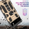 thumbnail image 3 of Compatible for Google Pixel 6a Case w/Tempered Glass Screen Protector [Military Grade] Ring Car Mount Kickstand Shockproof Hard Phone Case - Gold, 3 of 6