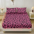 thumbnail image 2 of ZIATUBLES 3 Pcs Twin Size Sheet Set, Soft Comfort Bedding Sets with 1 Fitted Sheet and 2 Pillowcases, Cooling Cozy All-Season Bed Sheets, Pink Black Leopard Printed, 2 of 9