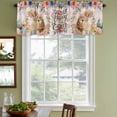 thumbnail image 3 of 2 Pack Valances for Window, Easter Rabbit Eggs Short Curtains for Kitchen Bedroom Living Room, Spring Flowers Leaves Pastoral Pink Laid Rod Pocket Small Window Treatment Valance Drapes 54 x 18 Inch, 3 of 8