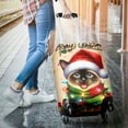 thumbnail image 3 of Merry Christmas Santa Siamese Scarf Twinkling Lights Xmas Holiday Travel Luggage Cover Cat Lover Kitten Owner Gifts Suitcase Dust Protective Decor - 00022, 3 of 5