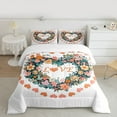 thumbnail image 2 of Feelyou Fashion Flower Floral Queen Comforter Set for Teen, Cartoon Love Heart Bedding Sets, Romantic Valentine's Day Reversible Bedding Comforter Set, Luxury Bedroom Decor, 3pcs, 2 of 8