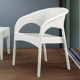 thumbnail image 6 of Luxury Commercial Living 32" White Wickerlook Patio Stackable Dining Arm Chair, 6 of 9