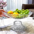 thumbnail image 4 of Cesta de fruta y colador de cocina, bandeja redonda de PVC transparente con ranuras para lavar frutas, verduras, aperitivos y centro de mesa, 4 of 5