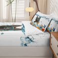 thumbnail image 5 of Homewish Cute German Shepherd Zipper Twin Comforter Sets with Fitted Sheet and 2 Pillowcases,Jellyfish Seaweed Seashell Zipper Bedding Set,Ocean Splash Wave Decor,Reversible,4pcs, 5 of 8
