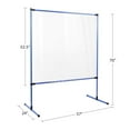 thumbnail image 2 of Featherlite Clear Vinyl Sneeze Guard, Room Divider/Partitions by BenchPro - 52.5" H x 57" W 24" D - Blue, 2 of 3