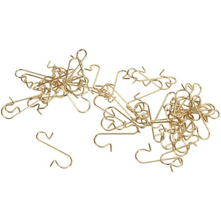 

50pcs Christmas Ornament Hooks S-Shaped Hook Hangers Christmas Tree Hooks for Xmas Tree Party Balls Decoration(Gold)