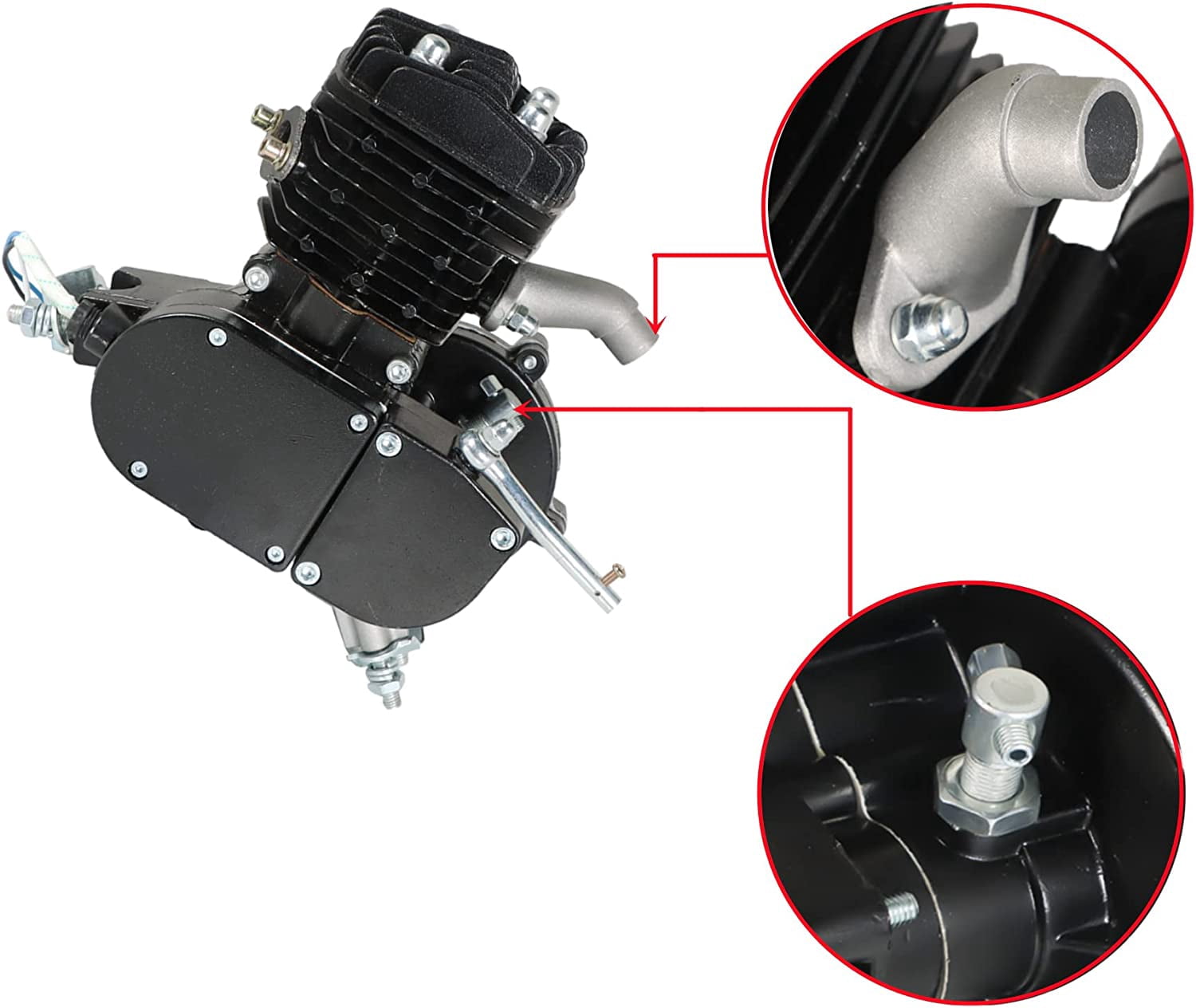 PET-U Black 80cc 2 Stroke Motorized Motorised Bicycle Bike Cycle Gas Engine Motor