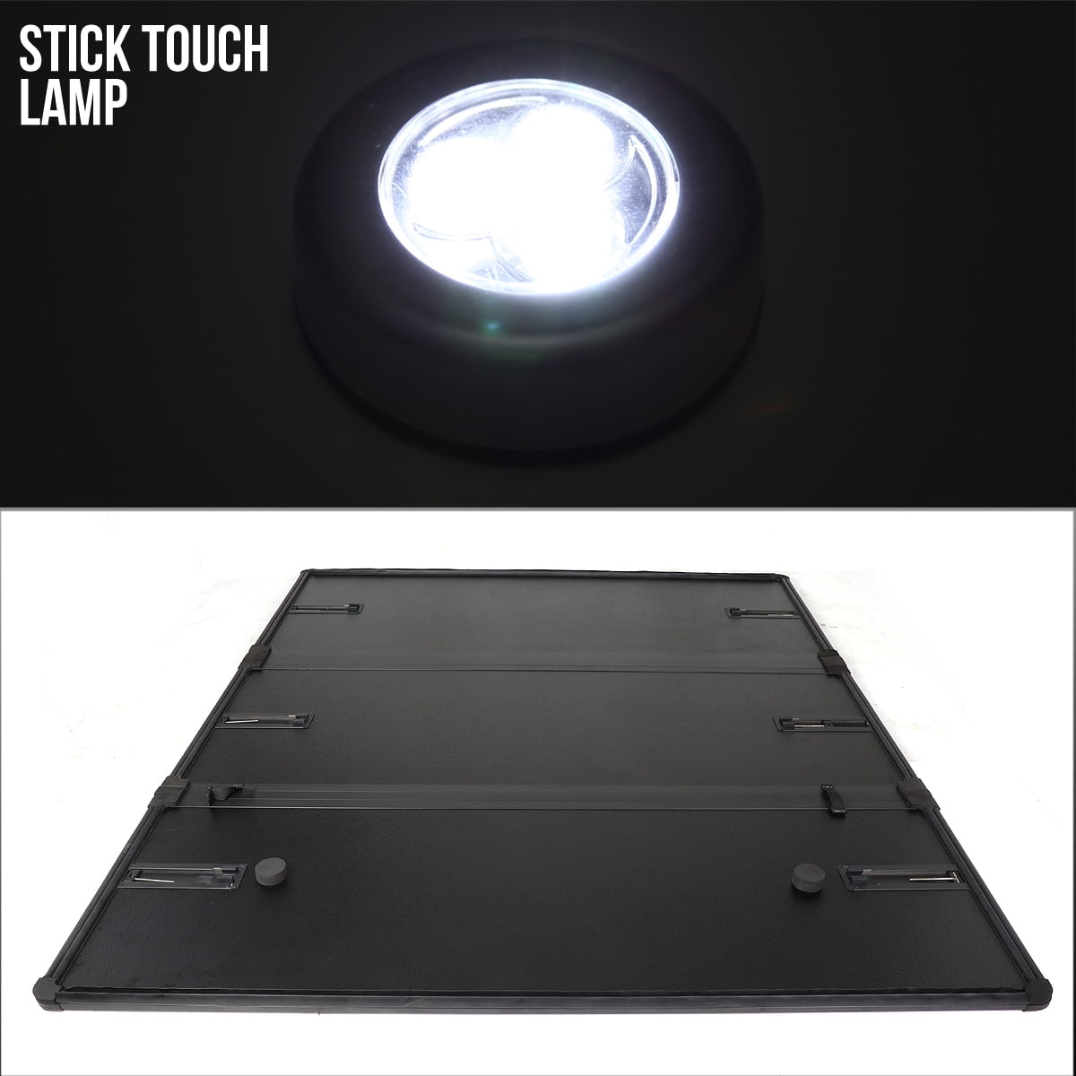 For 2015 To 2018 Ford F150 Truck 6 5ft Short Bed Hard Solid Tri Fold Clamp On Tonneau Cover 16 17 Walmart Com Walmart Com